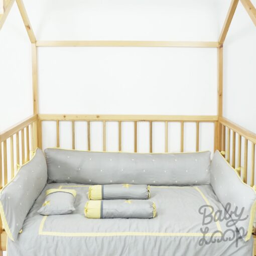 Bedding Special Bumper Star Grey Mix Yellow (Pre Order)