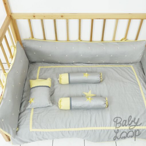Bedding Special Bumper Star Grey Mix Yellow (Pre Order) - Image 3