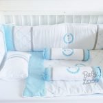 Bedding Diamond Set White Grey Blue Bontol (Pre Order) - Image 3
