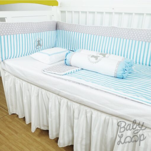 Bedding Classic Set Blue Stripe Mix Grey Polka (Pre Order) - Image 3