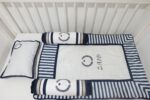 Bed Cover Set Infant Navy White (Pre Order)