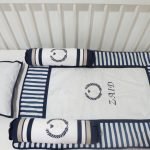 Bed Cover Set Infant Navy White (Pre Order)