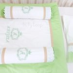 Bed Cover Set Toddler Green White (Pre Order)