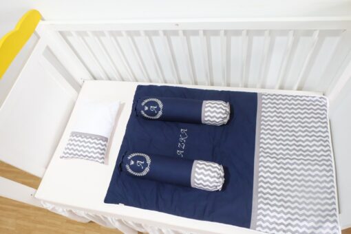 Bed Cover Set Toddler Navy Grey (Pre Order)