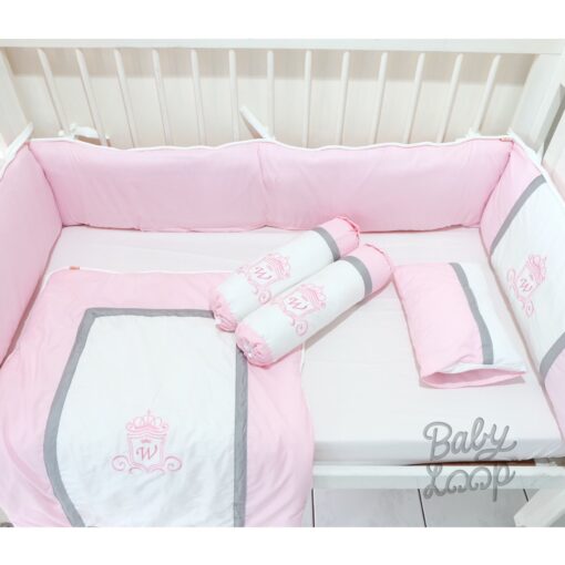 Bedding Classic Set White Pink Grey (Pre Order)