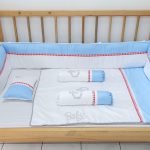 Bedding Classic Set White Blue Mix Grid Red (Pre Order)