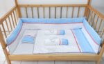 Bedding Classic Set White Blue Mix Grid Red (Pre Order)