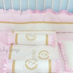 Bedding Lace Set White Pink Gold Ruffles (Pre Order)