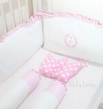 Bedding Lace Set White Pink Ruffles (Pre Order)
