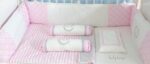 Bedding Diamond Set White Pink Polka Grey (Pre Order)