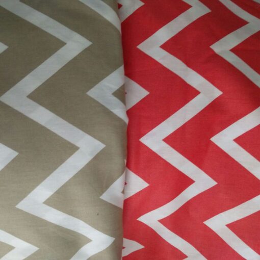Jumbo Beige Chevron & Jumbo Orange Chevron - Japanese Cotton