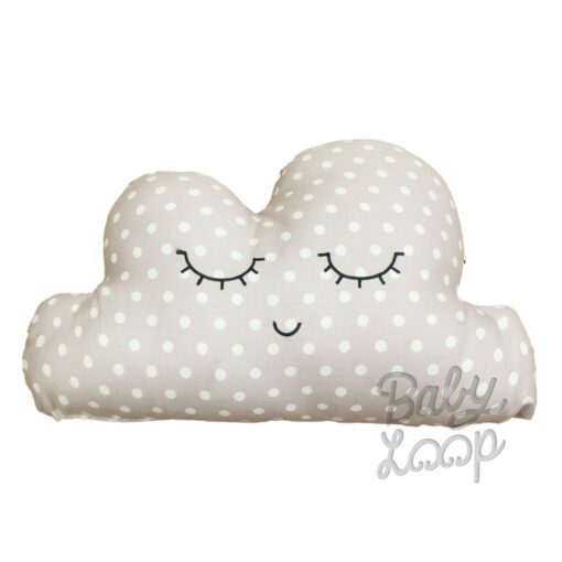 Decorative Pillow Cloud Polkadot Grey