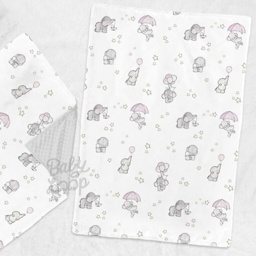 Infant Minky Blanket The Baby Bunny & Elephant