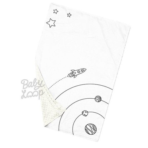 Minky Blanket Space Monochrome - Selimut Bayi