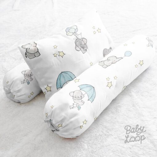 Baby Bunny Elephant Pillow and Bolster Set Printed - Bantal Guling - Baby Loop - BabyLoop - Image 2