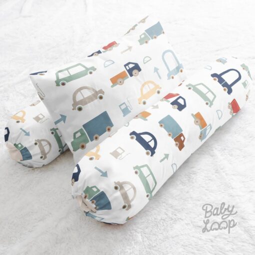 Pillow Bolster Set Colorful Cars - Bantal Guling - Baby Loop