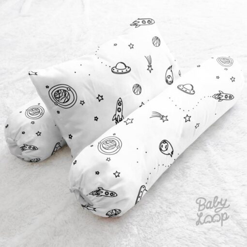 Pillow Bolster Set Space Monochrome - Bantal Guling