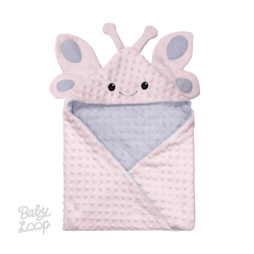 Hoodie Blanket Minky Butterfly - Selimut Bayi - Baby Loop