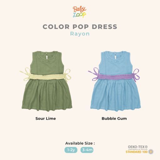 Sleeveless Dress Color Pop - Baju Anak 1-4 Tahun - Baby Loop
