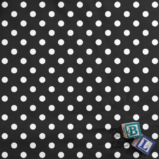 Black Polkadot White - Japanese Cotton