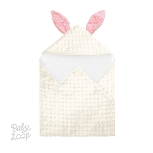 Hoodie Blanket Minky Rabbit Inner Bamboo Cotton - Selimut Bayi & Anak - Baby Loop