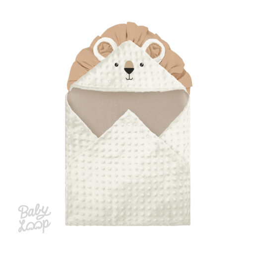 Hoodie Blanket Minky Lion Inner Bamboo Cotton - Selimut Bayi & Anak - Baby Loop