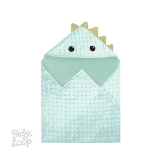 Hoodie Blanket Minky Dino Inner Bamboo Cotton - Selimut Bayi & Anak - Baby Loop