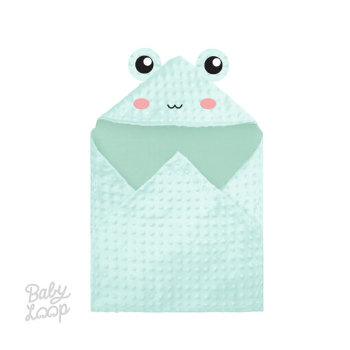 Hoodie Blanket Minky Frog Inner Bamboo Cotton - Selimut Bayi & Anak - Baby Loop