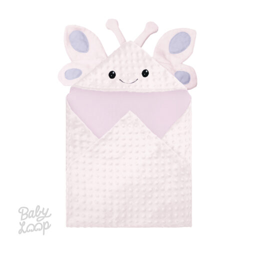 Hoodie Blanket Minky Butterfly Inner Bamboo Cotton - Selimut Bayi & Anak - Baby Loop
