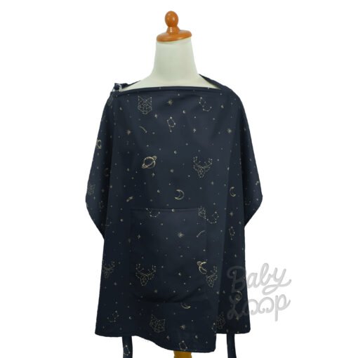 Apron Menyusui - Nursing Cover Printed Fabric Orion Navy - Baby Loop