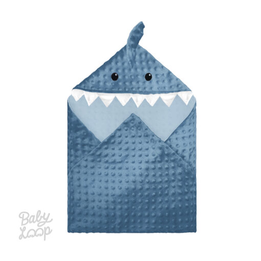 Special Newborn Gift Shark Minky Inner Bamboo Cotton- Hampers Kado Bayi - Baby Loop - Image 2