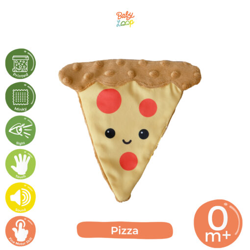 Mainan Sensori - Minky Taggies Pizza- Baby Loop