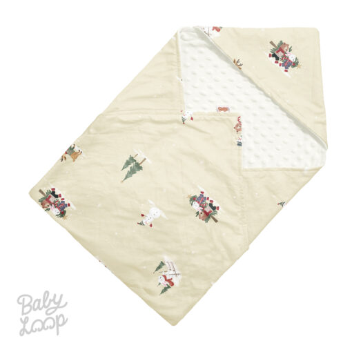 Minky Blanket With Hoodie Snowy Winter - Selimut Bayi & Anak - Baby Loop