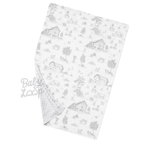 Minky Blanket Toile Farm - Selimut Bayi & Anak - Baby Loop - Image 2