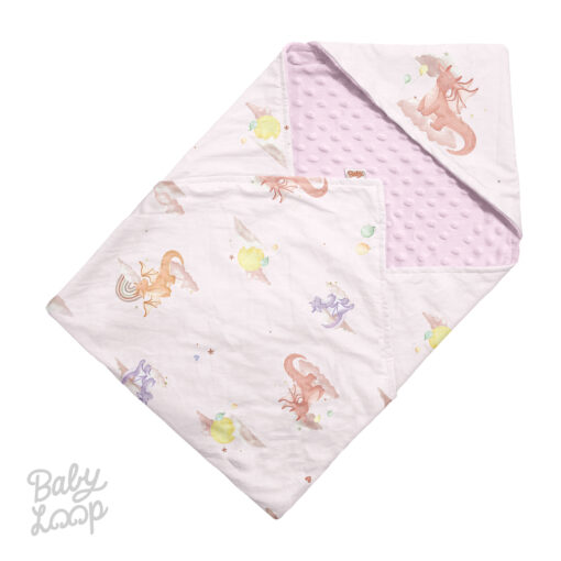Minky Blanket With Hoodie Dreamy Dragons - Selimut Bayi & Anak - Baby Loop - Image 3