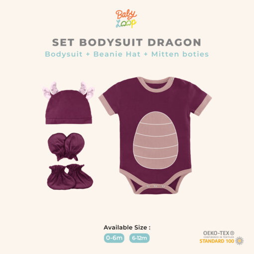 Baju Bayi -  Set Bodysuit Dragon - Baby Loop