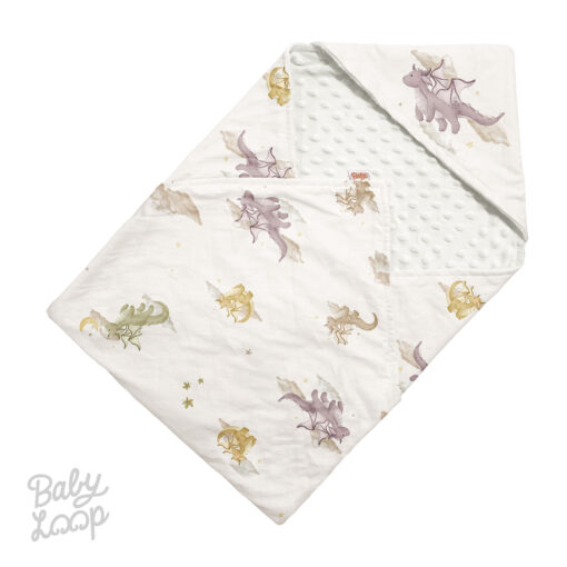 Minky Blanket With Hoodie Dreamy Dragons - Selimut Bayi & Anak - Baby Loop