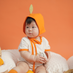 Baju Bayi Jeruk - Set Bodysuit dan Bonnet Orange - Baby Loop - Image 4