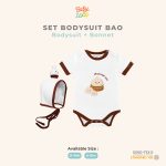 Baju Bayi Bapau - Set Bodysuit dan Bonnet Bao - Baby Loop