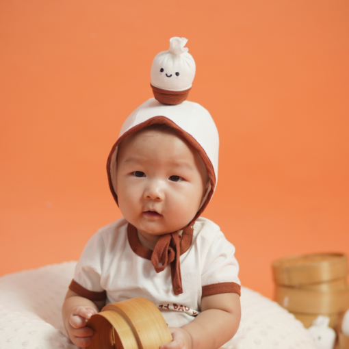 Baju Bayi Bapau - Set Bodysuit dan Bonnet Bao - Baby Loop - Image 4