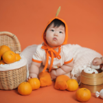 Baju Bayi Jeruk - Set Bodysuit dan Bonnet Orange - Baby Loop - Image 2
