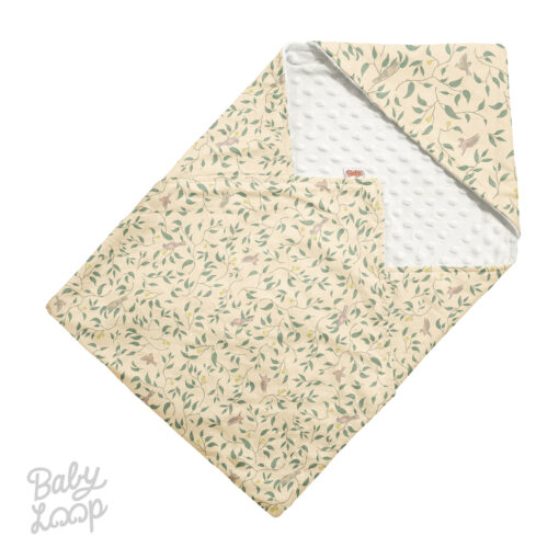 Minky Blanket With Hoodie Birds And Leaves - Selimut Bayi & Anak - Baby Loop