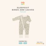 Baju Bayi - Sleepsuit Tencel Birds And Leaves - Baby Loop