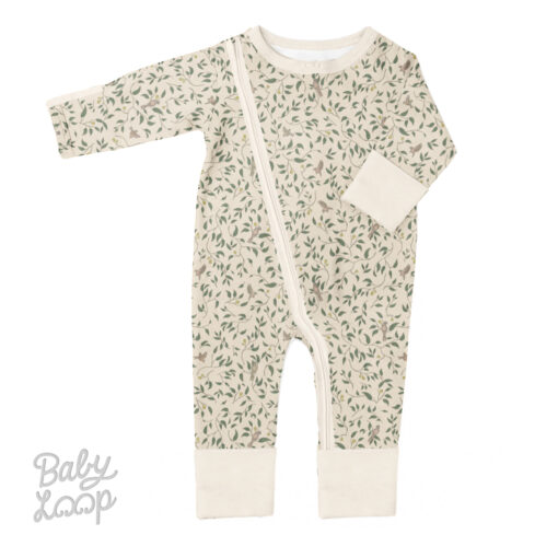 Baju Bayi - Sleepsuit Tencel Birds And Leaves - Baby Loop - Image 2