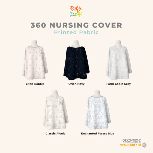 Apron Menyusui - Nursing Cover 360 Printed Fabric - Baby Loop