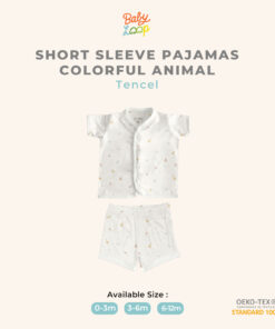 Piyama Bayi - Short Sleeve Pajamas Tencel Colorful Animal - Baby Loop