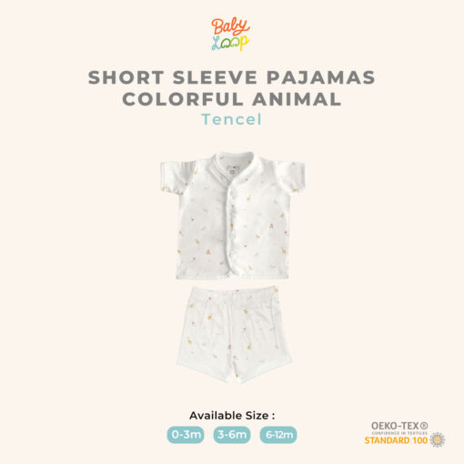 Piyama Bayi - Short Sleeve Pajamas Tencel Colorful Animal - Baby Loop